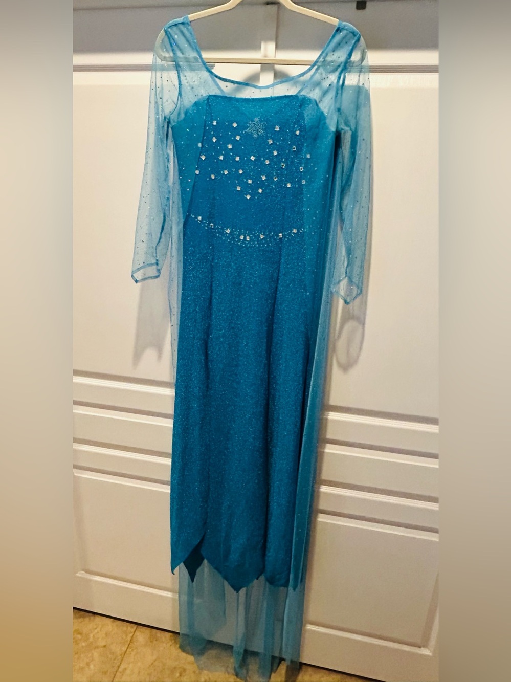 Disney Frozen Elsa Costume Sparkling Blue Dress with Rhinestone Details